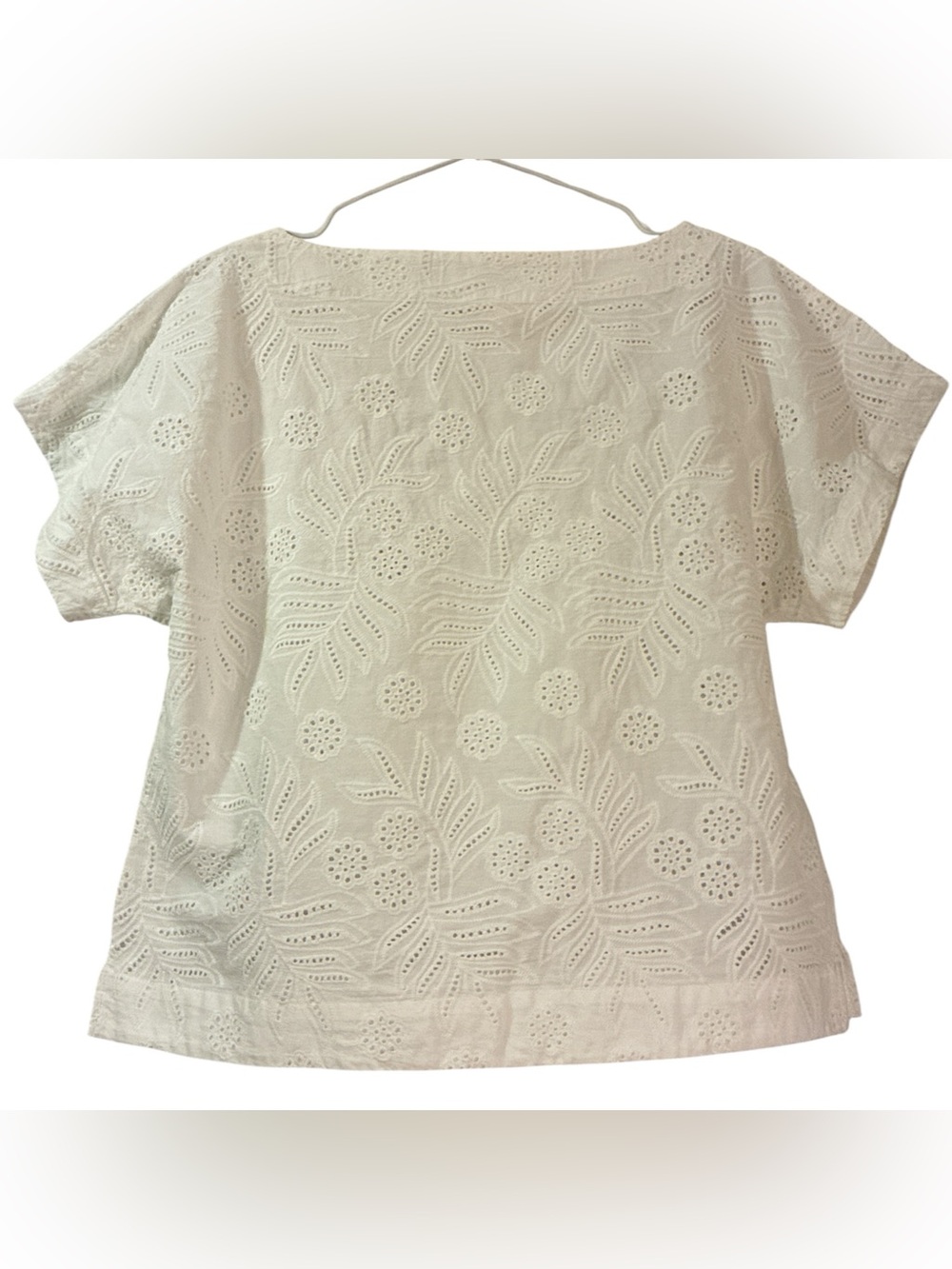 Solitaire White Eyelet Embroidered Short Sleeve Tee - Picture 2 of 7